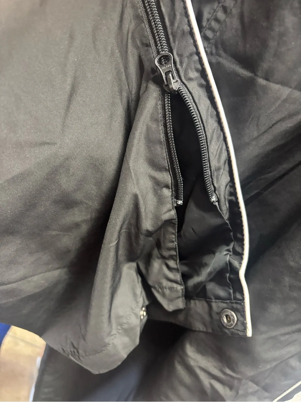Y2K,Men's Black Jogger Track Pants with White Piping